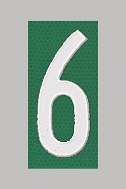 NUMBER "6" REFLECT 5"GRN