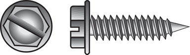 Hillman No. 6  S X 3/8 in. L Slotted Hex Washer Head Self-Piercing Screws 100 pk