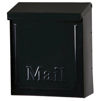 Black Steel Vertical Mailbox