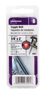 2Pk 1/8x2 Toggle Bolt