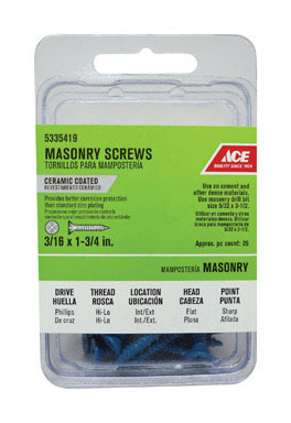 Scrw Fh Ph3/16x1.75 Cd25