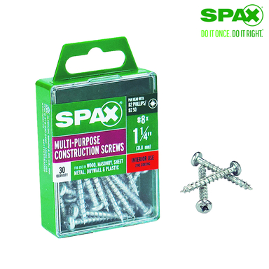 SCRW SPAX PH 8X1.25 BX30
