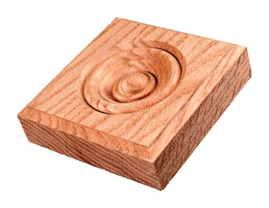 Rosette Trim Block 3.5" Oak