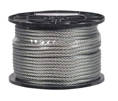 Campbell Chain Galvanized Galvanized Steel 1/4 in. D X 250 ft. L Aircraft Cable