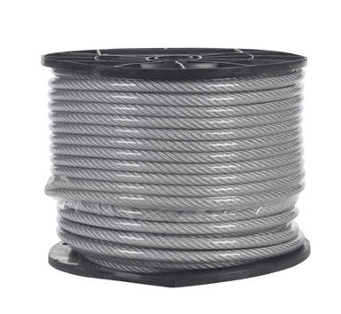 Campbell Chain Clear Vinyl Galvanized Steel 1/4 in. D X 200 ft. L Aircraft Cable