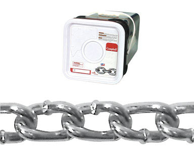Campbell No. 2/0  Twist Link Carbon Steel Machine Chain 3/16 in. D X 175 ft. L