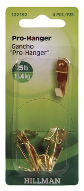 4PK 25LB Brass Picture Hanger