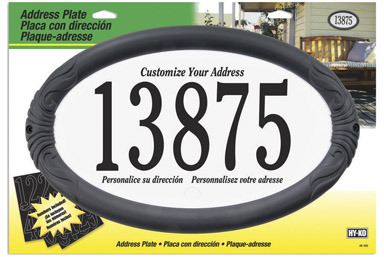 Address Plate Oval Blk