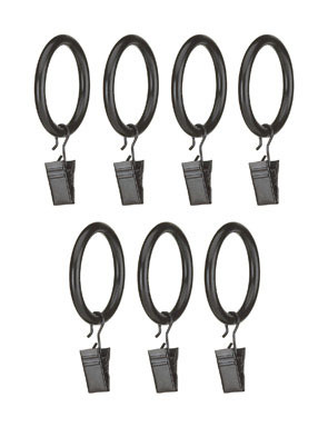 Clip Rings Lrg Blk 7pc