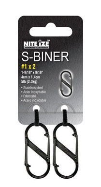 S-BINER #1 2 PACK BLACK