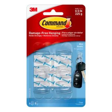 HOOKS MINI CLEAR 6PK