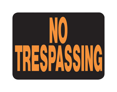SIGN NO TRESPASS 8.5X12"