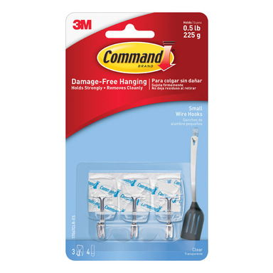 Command Small Plastic Wire Hooks 1-5/8 in. L 3 pk