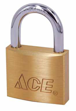 Ace 1 in. H X 1 in. W X 7/16 in. L Brass Single Locking Padlock 1 pk
