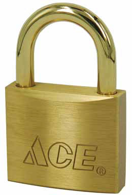 Ace 1-5/16 in. H X 1-1/2 in. W X 17/32 in. L Brass Double Locking Marine Padlock 1 pk
