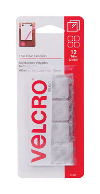 Velcro Sqrs 7/8" Clear