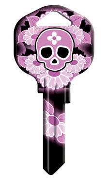 KEYBLANK SKULL PINK KW1