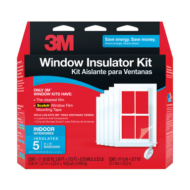 3M Clear Plastic Window Insulation Kit 17.5 ft. L X 0.75 mil T