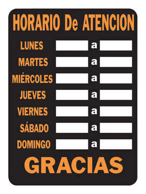 Sign Horario De Atencion