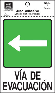 Sign Via De Evacuacion Izq 5x7