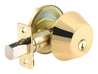 DEADBOLT SGL CYL ACE US3 POL BRS