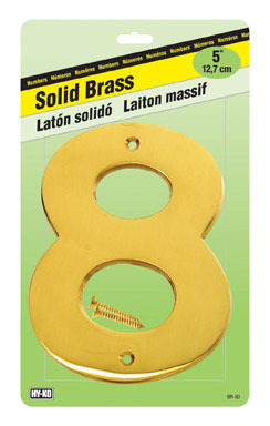 NUMBER HOUSE 5" BRASS#8
