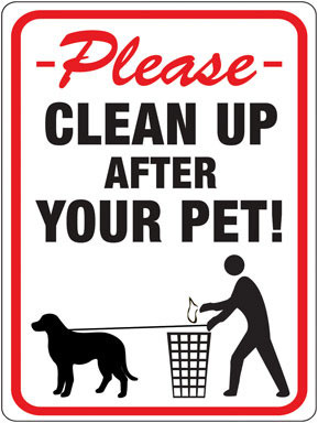 SIGN CLEAN UP AFTER PET