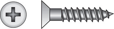 6X1" WD PH FL SCREW