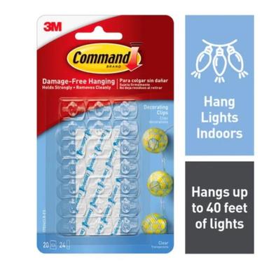 COMMAND CLIP CLR SML40PK