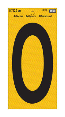 NUMBER 0 YELLOW 5"REFLCT