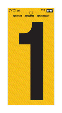 Number 1 Yellow 5"reflct