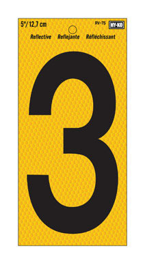 Number 3 Yellow 5"reflct