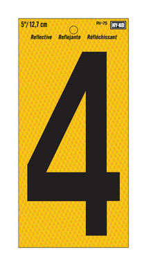 NUMBER 4 YELLOW 5"REFLCT