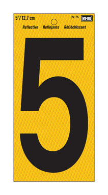 Number 5 Yellow 5"reflct