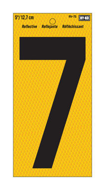 NUMBER 7 YELLOW 5"REFLCT