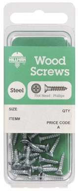 Hillman No. 8  S X 1-1/2 in. L Phillips Zinc-Plated Wood Screws 10 pk