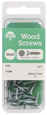 Hillman No. 8  S X 2-1/2 in. L Phillips Zinc-Plated Wood Screws 8 pk