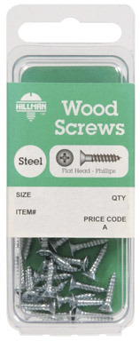 1-1/2 X 10 WOOD SCREWS FLAT  8PK