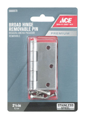 BROAD HINGE 2.5" SS 1PK