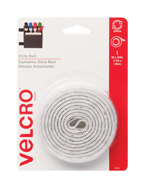 3/4"x5' White Velcro Tape