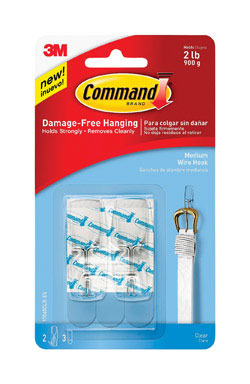 Command Command Medium Plastic Hook 2-1/6 in. L 2 pk