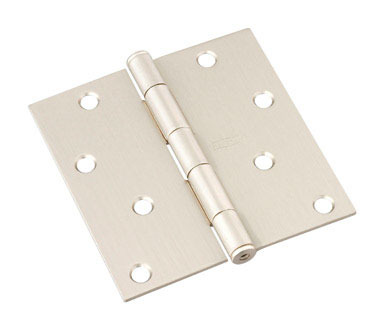 4" SQ SATIN NICKEL HINGE EA