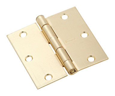 3 1/2 SQ HINGE SATIN BRASS EA