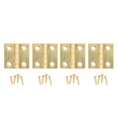 1" X 1" SOLID BRASS HINGE 4PK