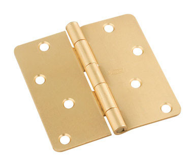 4" RAD HINGE SATIN BRASS EA