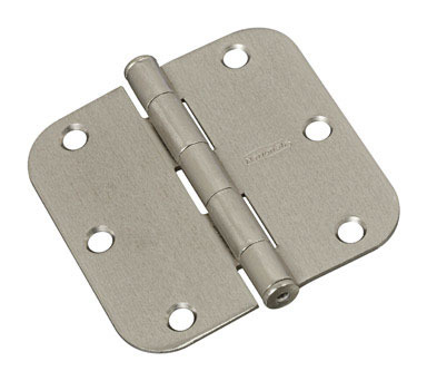 3 1/2 RAD HINGE SATIN NICKEL 3PK