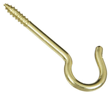 3PK #8 Brass Ceiling Hook