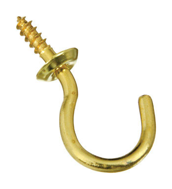 CUP HOOK SOLID BRASS 1"