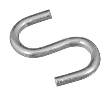 1" OPEN S HOOK ZINC 6PK