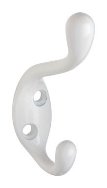 HVY DTY COAT & HAT HOOK WHITE EA